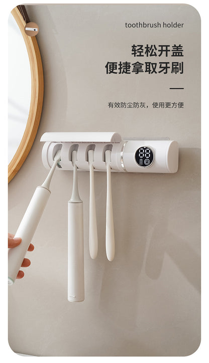 New Toothbrush Sterilizer UV UV Sterilization Air-Drying Toothbrush Disinfection Box Bathroom Toothbrush Holder No Drilling Required