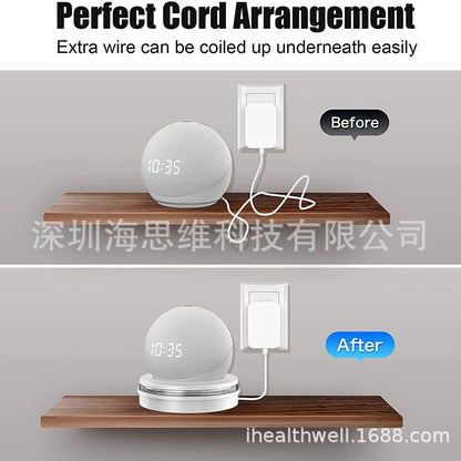Echo Dot 4th/5th Desktop Stand Smart Home Speaker Accessories Storage Power Cord Holder