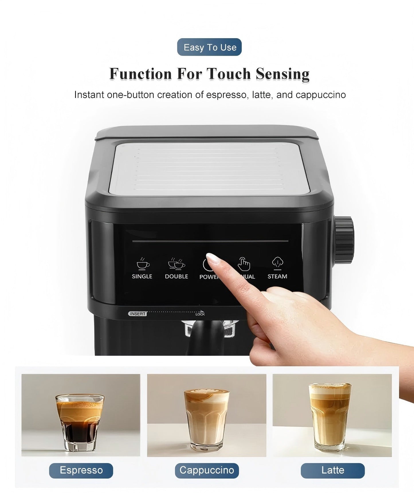 Cross-Border Delivery Coffee machine Italian Coffee Machine20Bar Household High-Pressure Extraction Concentrated Milk Frother