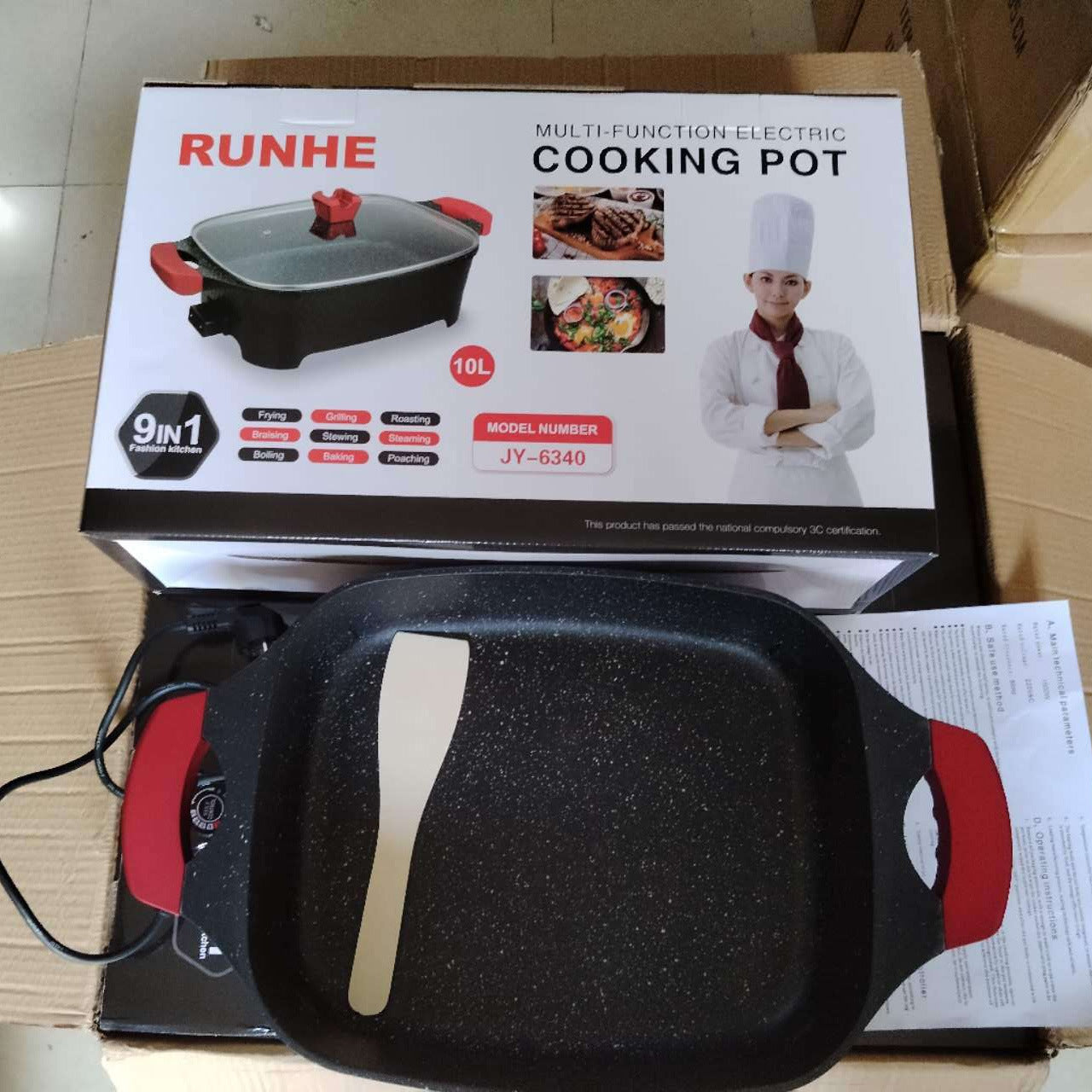 10L Electric Hot Pot Multi-Functional Electric Heating Pot Multi-Functional Cooking Pot Gift Integrated Electric Hot Pot