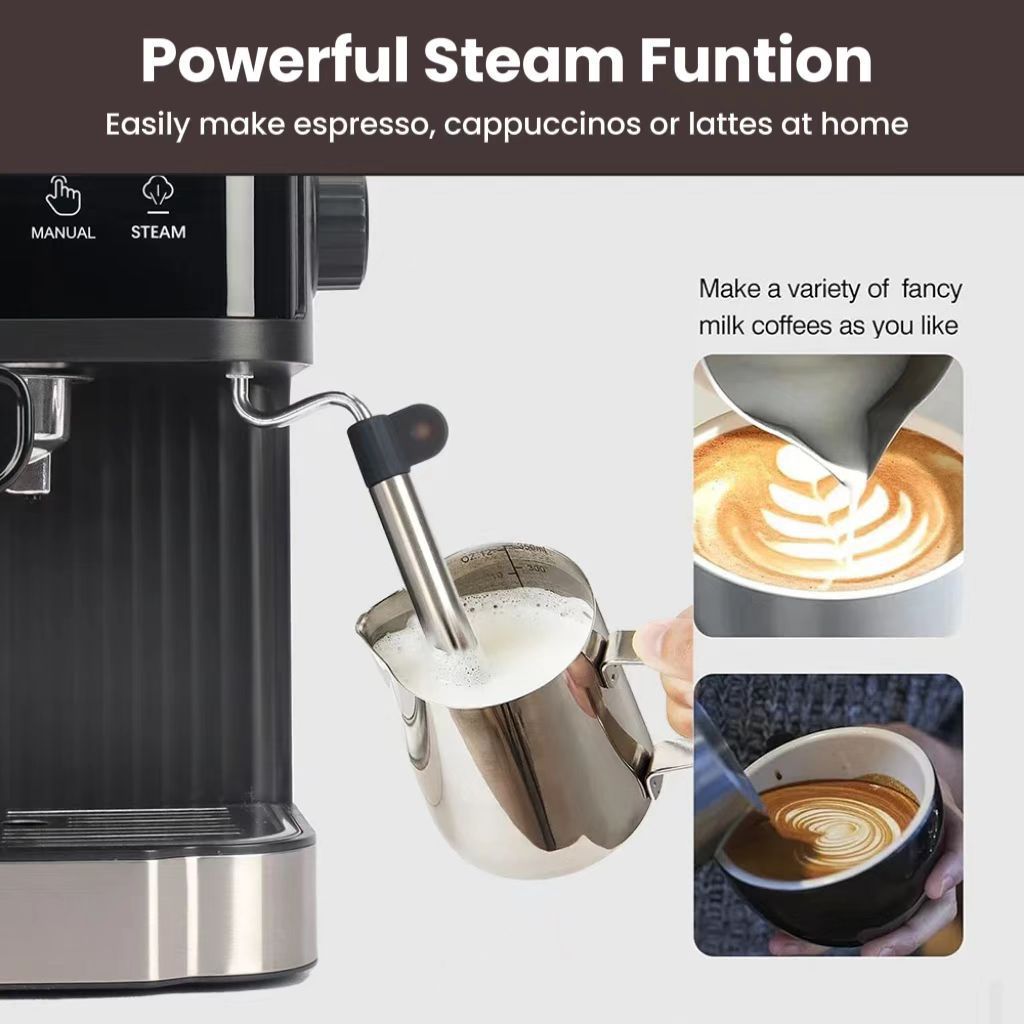 Cross-Border Delivery Coffee machine Italian Coffee Machine20Bar Household High-Pressure Extraction Concentrated Milk Frother