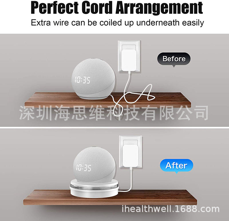 Echo Dot 4th/5th Desktop Stand Smart Home Speaker Accessories Storage Power Cord Holder