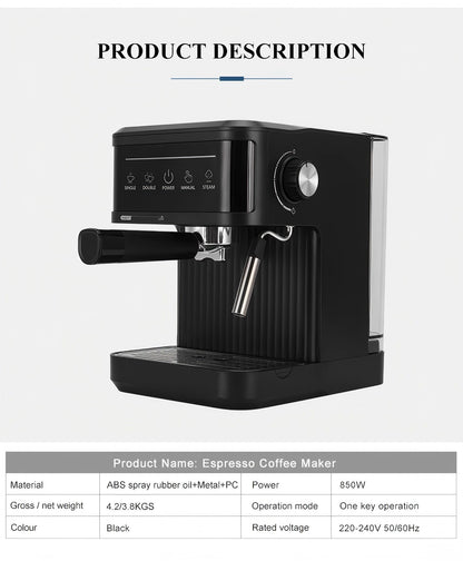 Cross-Border Delivery Coffee machine Italian Coffee Machine20Bar Household High-Pressure Extraction Concentrated Milk Frother