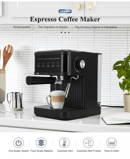 Cross-Border Delivery Coffee machine Italian Coffee Machine20Bar Household High-Pressure Extraction Concentrated Milk Frother