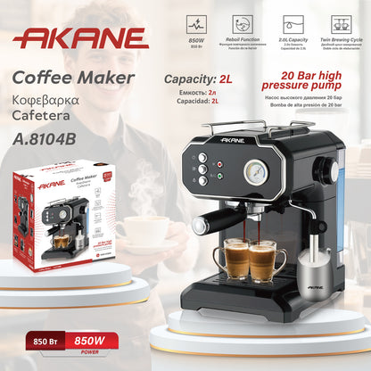 AKANE Cross-border European Standard Household Small Semi-Automatic High-Pressure Steam Milk Frother Office Italian Coffee Machine