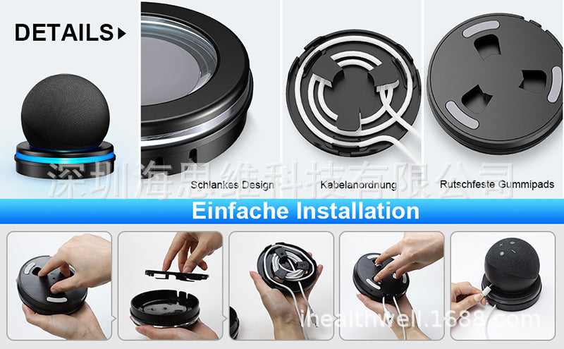 Echo Dot 4th/5th Desktop Stand Smart Home Speaker Accessories Storage Power Cord Holder